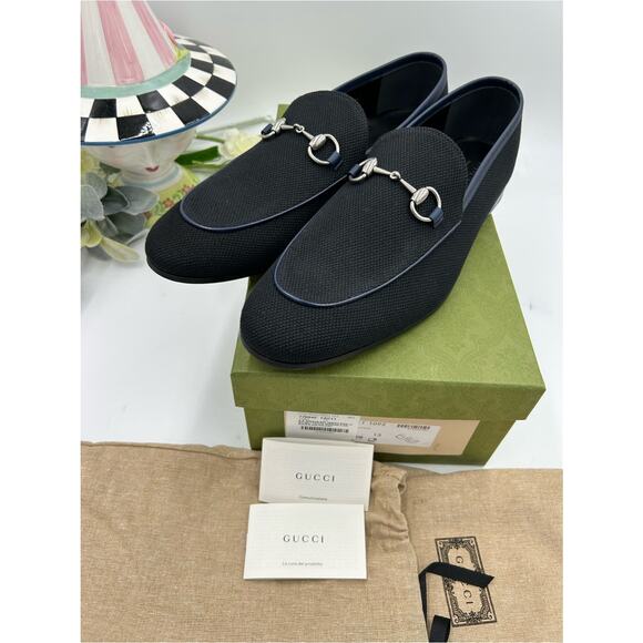 Men\'s Gucci, NEW JORDAAN canvas horse bit loafer size 13 made in Italy main image 7